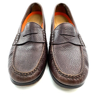 Cole Haan Grand o's Maine Pinch Mens Brown Pebbled Leather Penny Loafers US 8.5